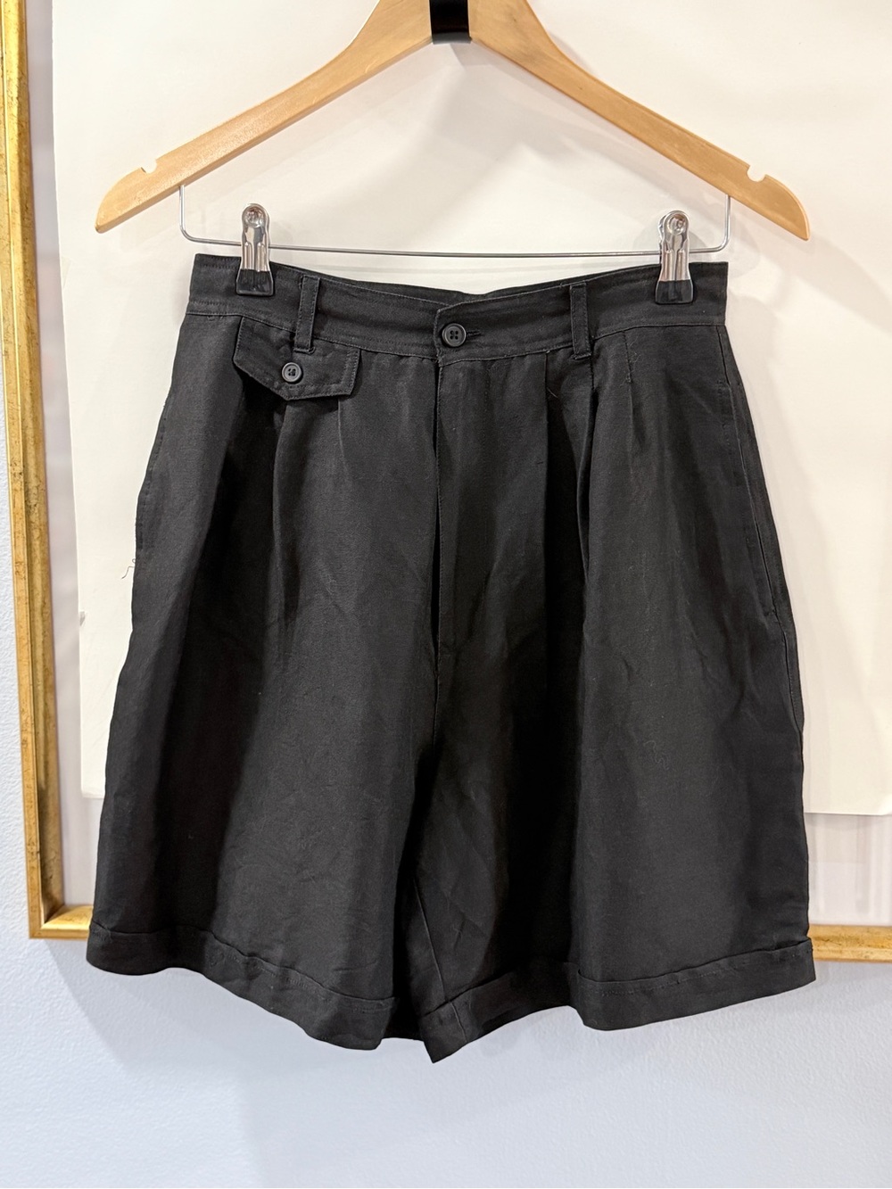 Louise Paris Linen Trouser Shorts Black Size 9/10